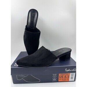 Splendid Womens 8.5 Shoes Black Mule Slip-On Padded Flexible Upper 1.5" Heel New